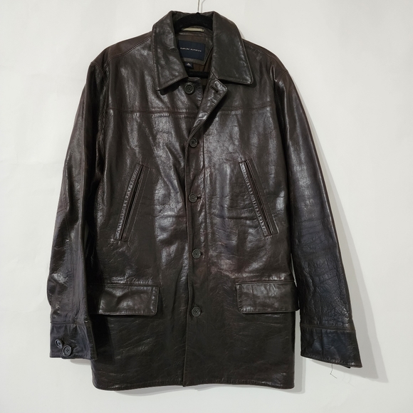Banana Republic Vintage Men's Brown Leather Jacket XL - Picture 1 of 9